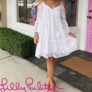 Lily Pulitzer White Lace Cold Shoulder Dress